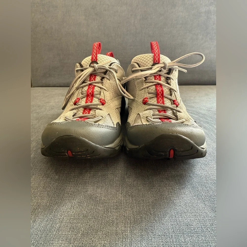 Merrell Falcon Women’s Performance Hiking Trail Shoes SZ 10 Lace Up Grey Red